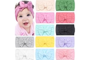 CÉLLOT Super Stretchy Soft Knot Headbands with Hair Bows Head Wrap Hair Accessories For Newborn Baby Girls Infant Toddlers Kids