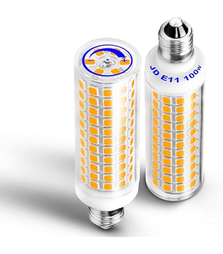 Aooallme E11 LED Bulb – 8W Replacement For 100W Halogen, Dimmable, 6000K Daylight White, 1000 Lumens, 2-Pack – For Ceiling Fans & Pendants