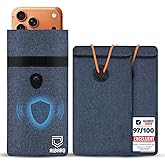 Premium 2 Pack EMF Blocker Case For Cell Phone Size 8inx4in Fits All Smartphones Anti Shield Sleeve Pouch Cover Fabric Faraday Bags For Phones SmartDot 5G RF Car Key Signal Data Blocking Blue Color