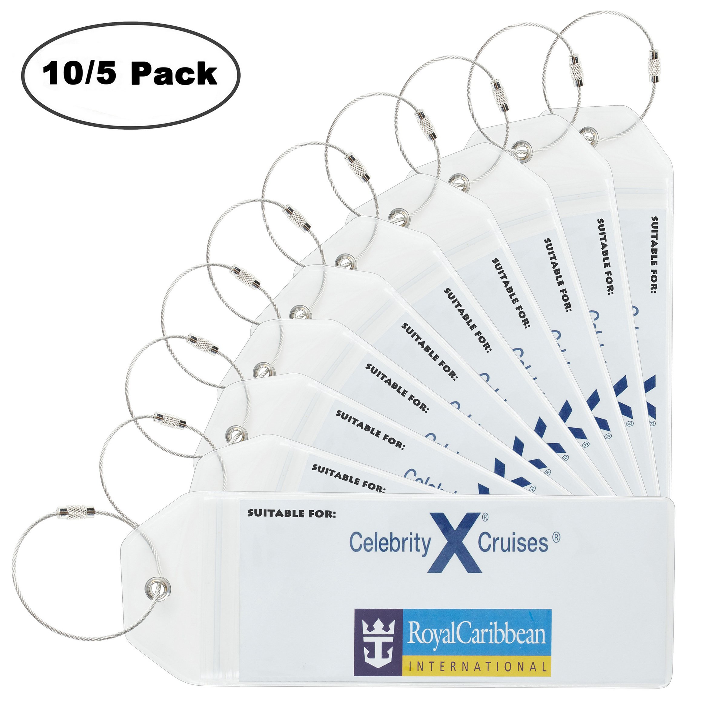 Travelambo Cruise Luggage Tag Holder Zip Seal & Steel Royal Caribbean