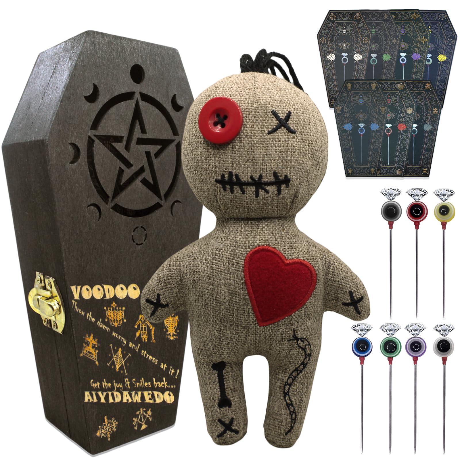 Voodoo Doll Keyrings Halloween Decorations Scary Doll Ugly Dolls Voodoo Doll 13.39x7.48inch Voice-Activated Battery Powered Creepy Dolls Halloween Prop For Party Haunted Voodoo Doll Costume Kids