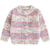 Curipeer Baby Girls Knitted Cardigan Pompoms Sweater Toddler Long Sleeve Jacket Outerwear 6M-4Y