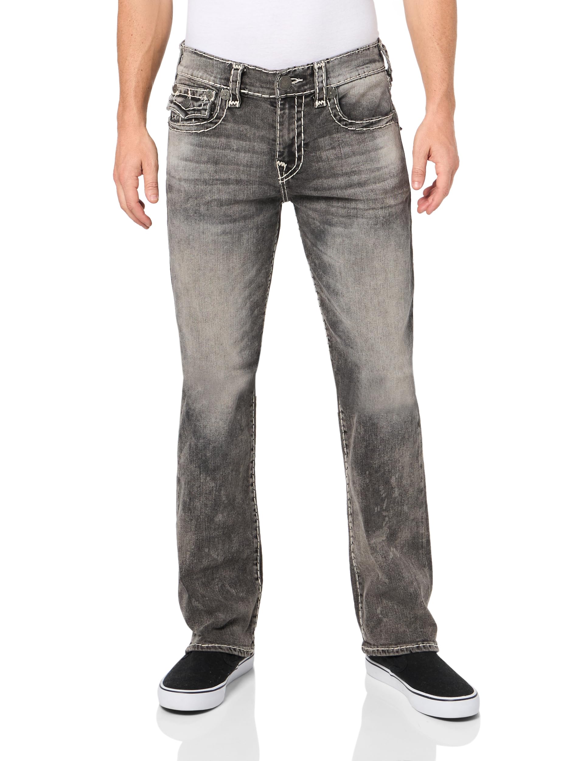 True Religion Men’s Ricky Super T Flap, Greymouth Wash