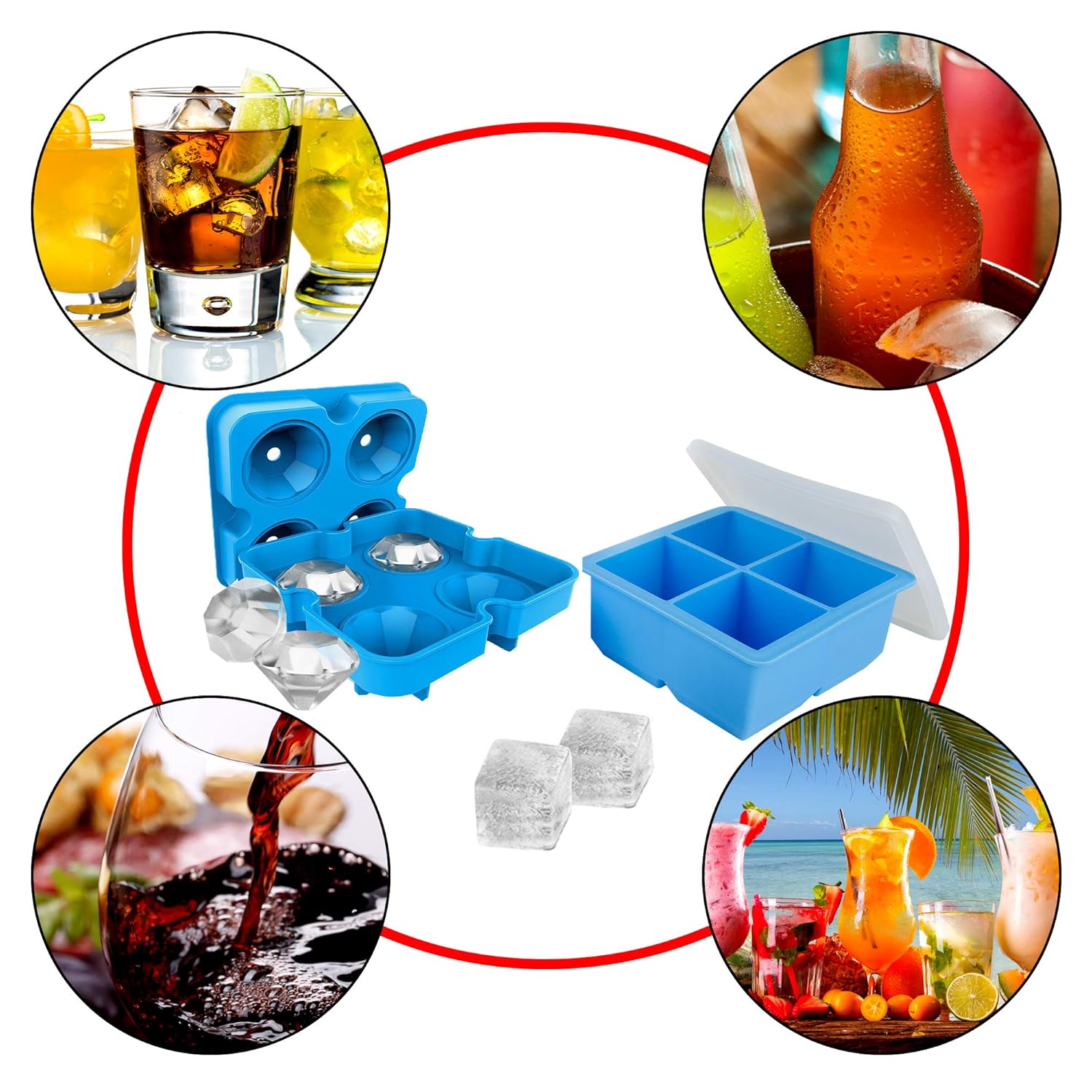 Bandeja de hielo de silicona, bandeja de hielo para niños, bandeja ...