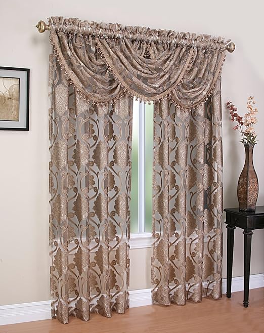 Amazon Com Regal Home Collections Milawi Sheer Jacquard Scroll