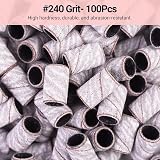 MelodySusie Nail Drill Sanding Bands 100Pcs 240 Grit Zebra Mandrel Bits view 3