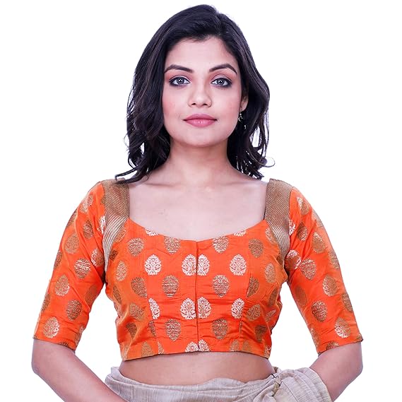 Women's Jaquard Blouse (D-1005263-Orange)