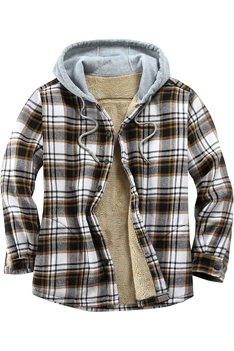 Lined Hooded Flannel Shirt 