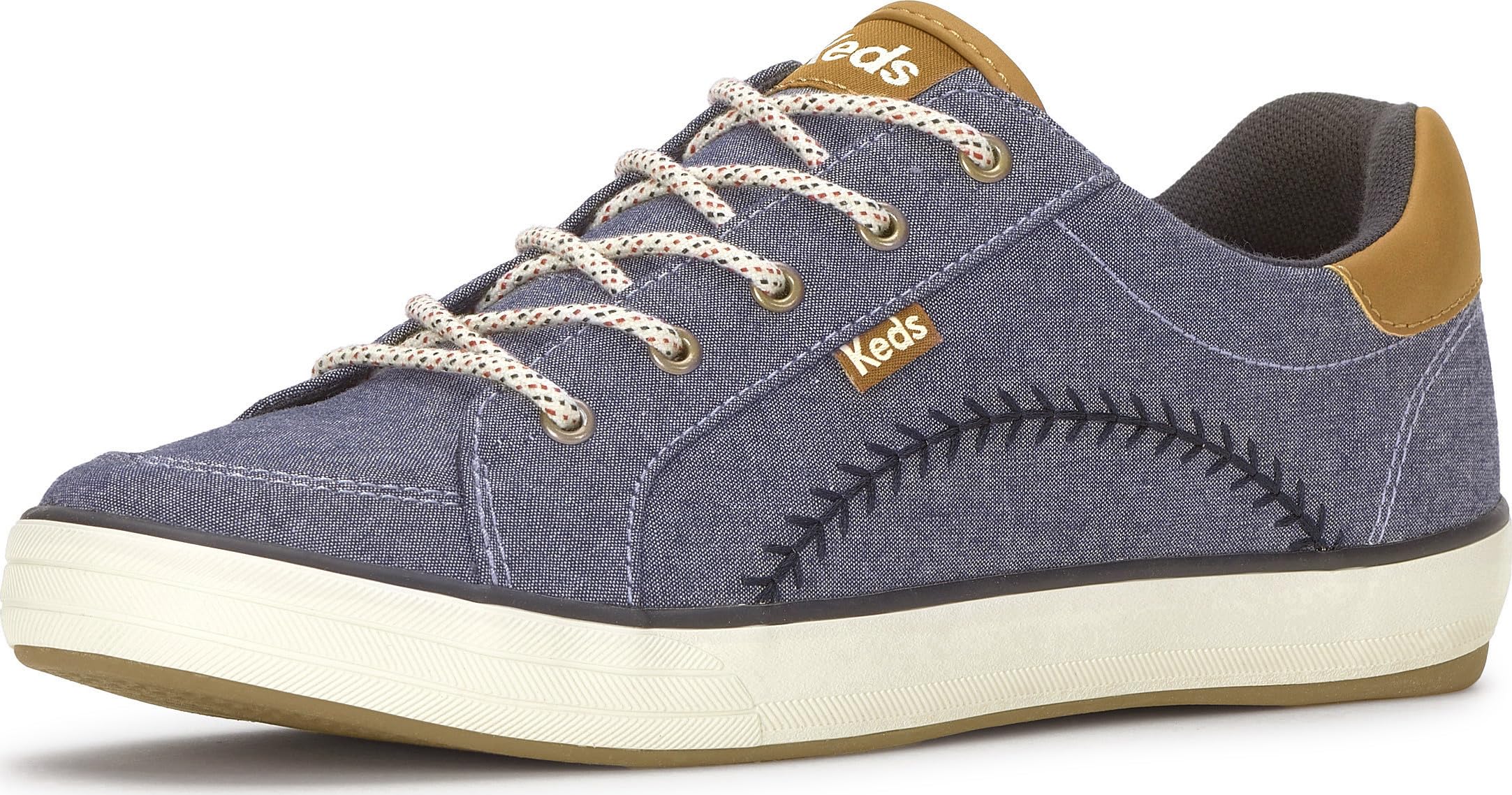 Keds Women's Center Iii Canvas Lace-Up Fashion Sneaker, Pennant Chambray, 10 Image