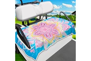 ENYORSEL Golf Cart Seat Covers, Keep Warm Golf Cart Seat Towel Blanket - 51'' x 31'', 100% Microfiber, Universal Fit for All EZGO, Yamaha, Club Car, Icon and More 2-Seat Golf Carts, Machine Washable