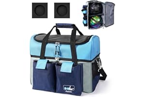 Joiish Bowling Ball Bag 2 Ball Tote with Padded Ball Holders, Large Shoes Compartment