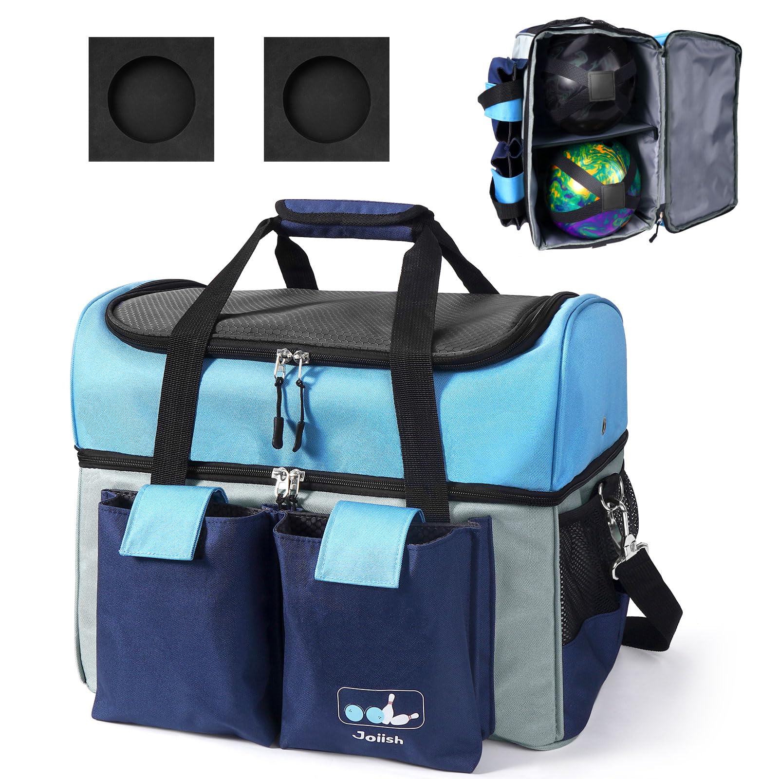 Bowling Ball Tasche Schwarz - Gepolstert Mit Verstellbarem Trageriemen 40,6x30,5cm