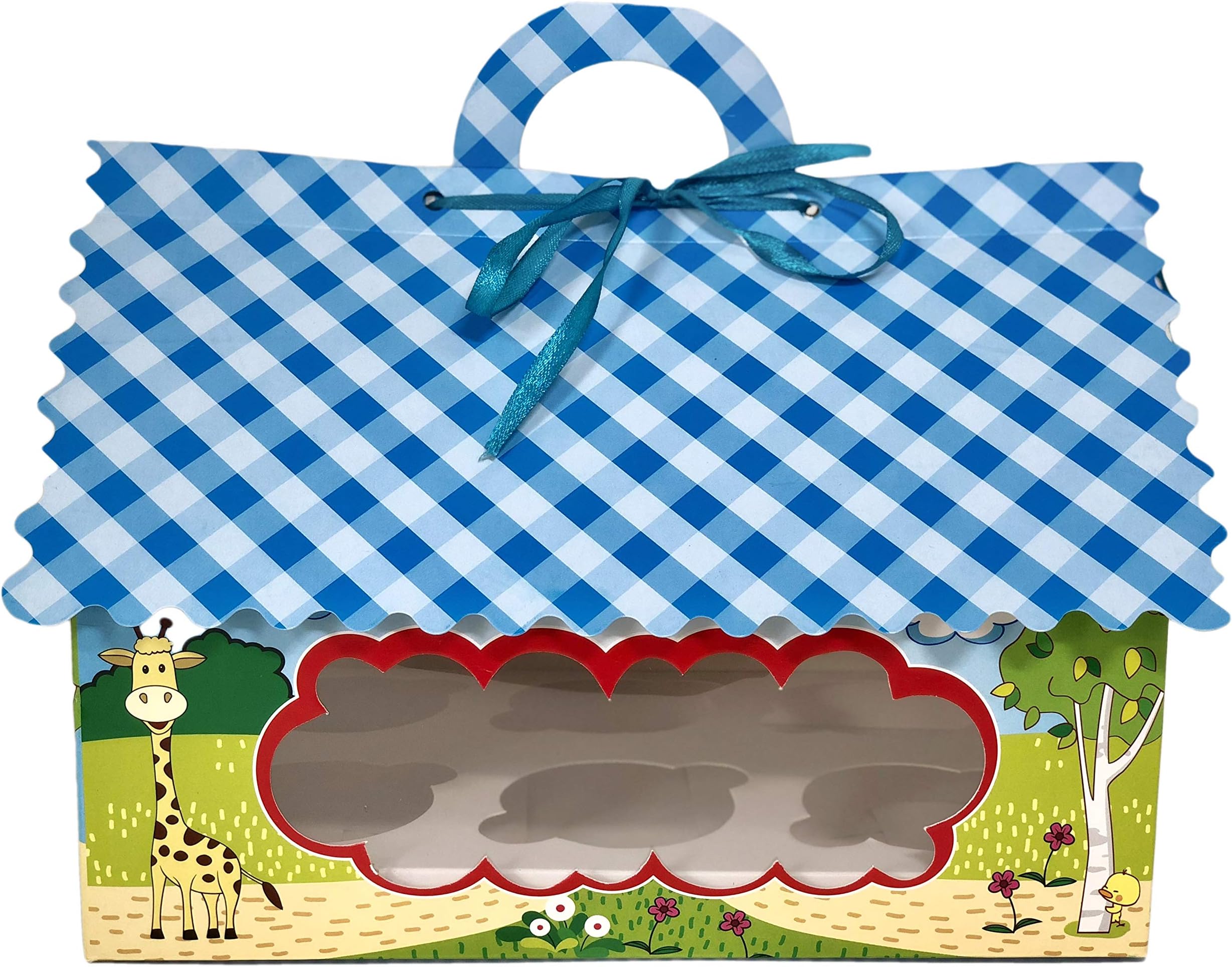 6 Cupcake Box hut: Pack of 5 Boxes (Blue)