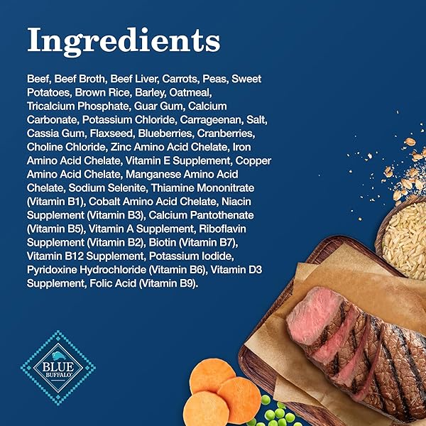 BLUE BUFFALO HOMESTYLE RECIPE NATURAL ADULT WET DOG FOOD, BEEF 12.5-OZ CAN (PACK OF 12)