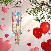 ASTARIN Capiz Shell Wind Chime for Outside 28” Handcrafted Windchime Outdoor Beach Chimes Garden Decor Gift for Women