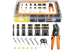 ANTOM 709PCS Water Proof Wire Connectors 43 Kits-1/2/3/4/5/6 Pin Automotive Electrical Connectors-with Ratcheting Wire Crimper-Waterproof Connectors for Wiring