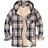 SWISSWELL Mens Sherpa Lined Fleece Shirts Jacket Plaid Flannel Zip Up Hoodies Heavyweight Winter Warm Coat with Pocket