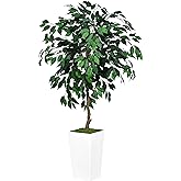 Aazon.co: SOGUYI Ficus Artificial Tree 7ft Fake Silk Plant for Hoe