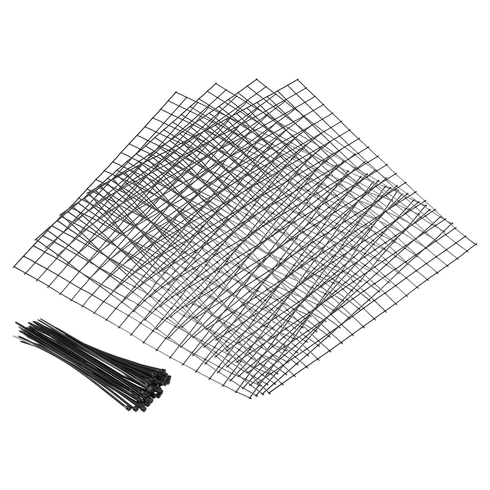 PATIKIL 11.8"x11.8" Small Wire Plant Protectors, 4 Pack Square Wire Plant Cages Garden Mesh Plant Wire Cage for Plant Vegetable Protection