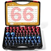 66PCS Thread Checker Kit, Nut and Bolt Thread Checker Standard and Metric | (34 SAE+ 32 Metric) Nut and Bolt Size Finder Tool, Precision Screw Size Checker, Thread Measuring Gauge for Quickly Identify