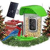VIZIUUY Smart Bird Feeder with Camera Solar Powered, AI Identify 11000+ Birds Species,2K Video Bird Feeder for Outdoors Garden,1L Large Capacity, for Birdlover,Green