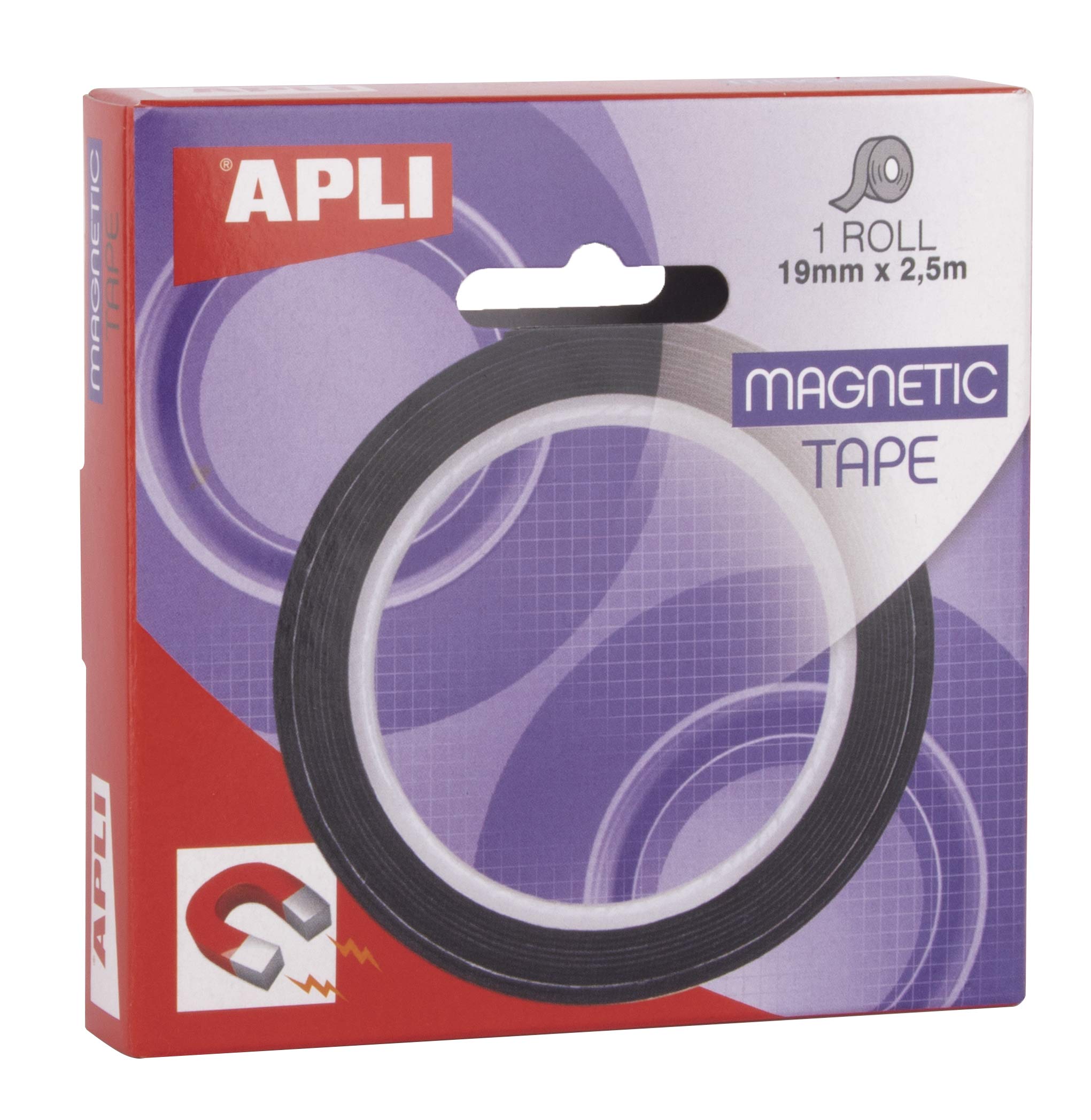 APLI 17724 Magnetic Adhesive Tape 19 mm x 2.5 m