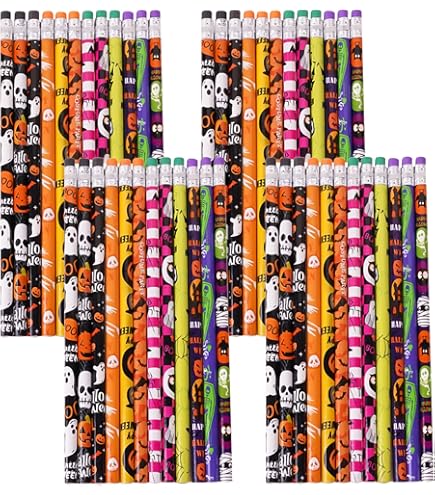 Fun Express Jack O Lantern Halloween Pencils - 24 Pack #2 Lead Printed Pencils For School & Party