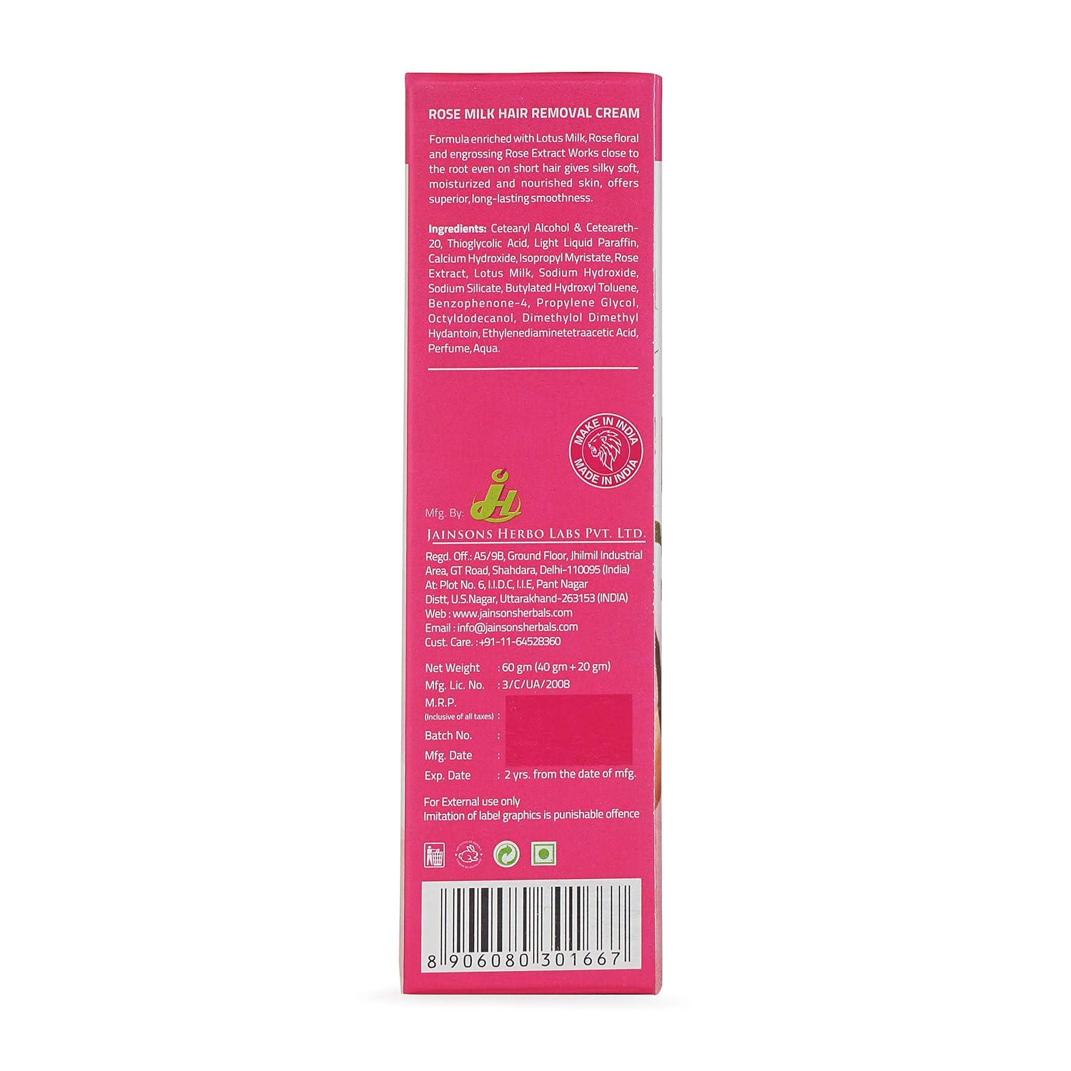 Rose Milk Hair Removal Cream Pack Of 2 Amazon In Beauty