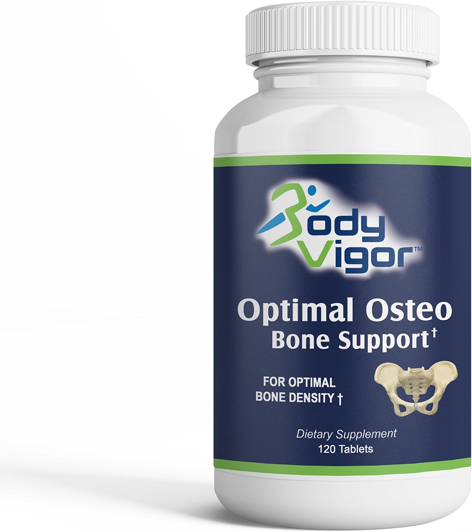 Body Vigor Optimal Osteo, Bone Support Supplement, Vitamin D3, K2, Calcium, 120 Tablets