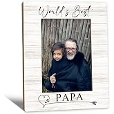 Beliran Papa Gifts Picture Frame 5x7, Papas Photo Frame, Christmas Fathers Day Birthday Gifts for Papas Grandpa from Grandkids, World's Best Papa Wooden Picture Photo Frames for Desk Room Home Decor