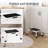 BONTEC 3 Level Adjustable Folding Step Stool White Anti Slip 150kg view 5