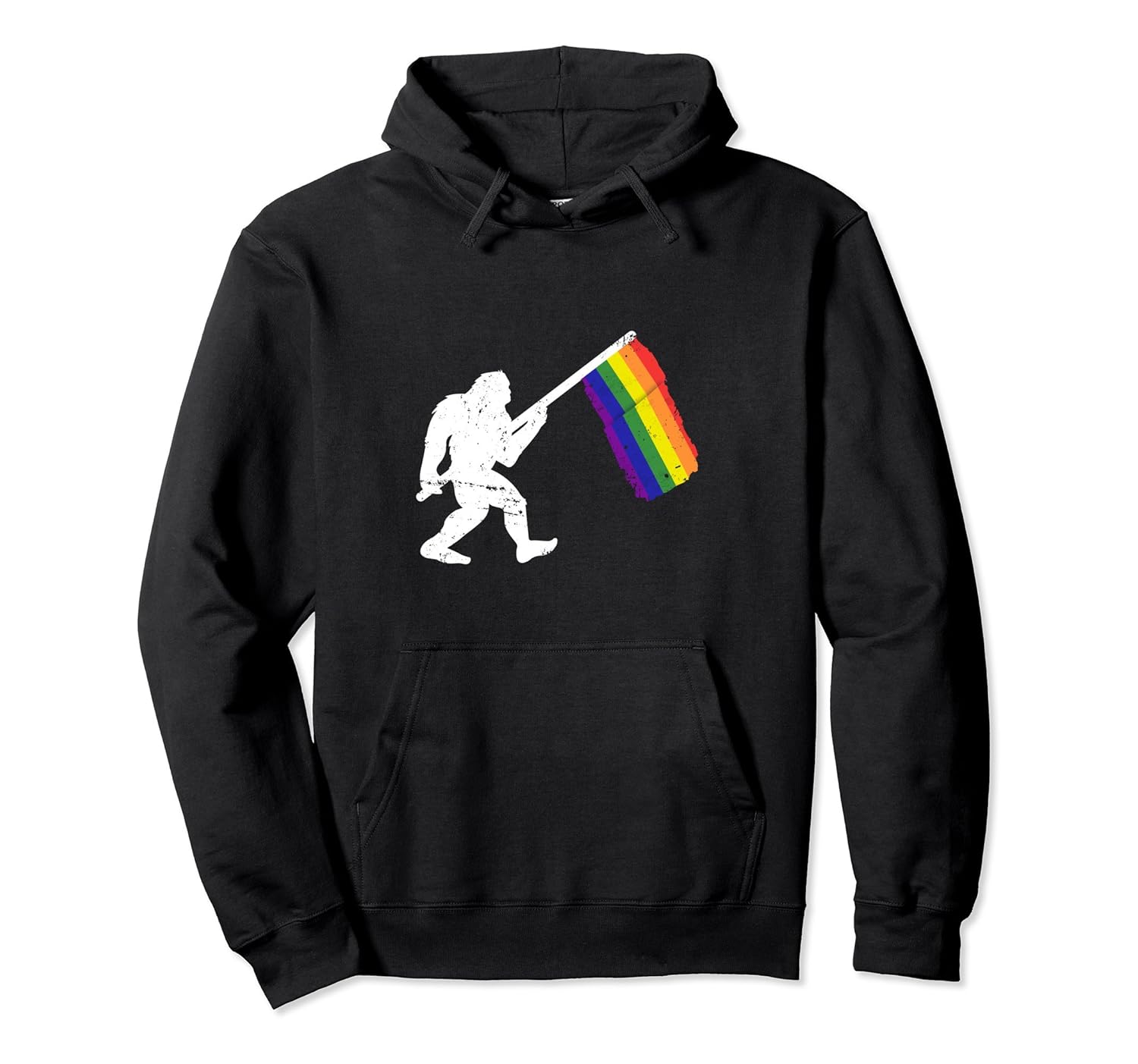 LGBT Pride Flag Hoodie - Sasquatch Bigfoot Gay Lesbian March-Rose