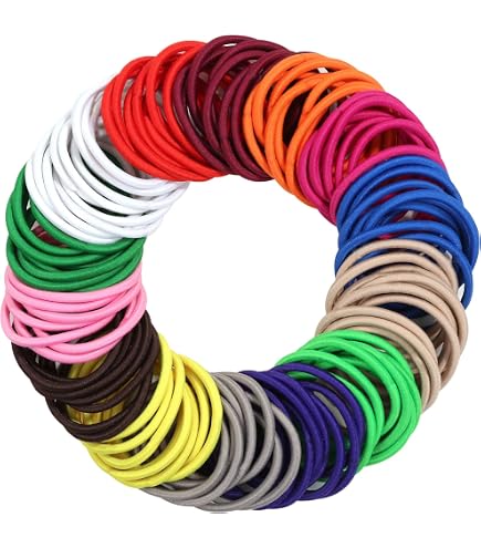 Bulk Hair Ties Non Metal Elastic Rubber Bands for Thick Curly Hair 500 Pcs Amazon.com : Canlierr 500 Pcs Hair Ties Bulk for Thick Non  main image 2