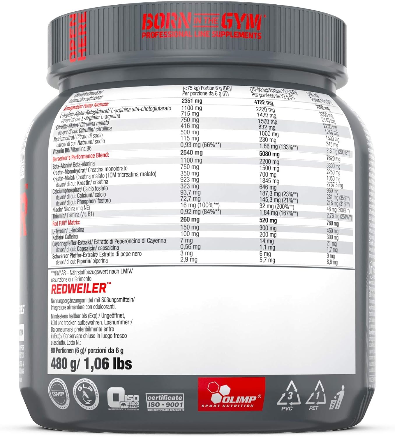 OLIMP LABS Red Punch Redweiler Recovery and Energy Supplement - Pack of 80 - Image 4