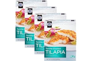 READY SET GOURMET High Liner Tortilla Crusted TILAPIA White & flaky fillets encrusted with corn tortilla chips, chipotle pepper & garlic - 4 Pack (32 oz Each)