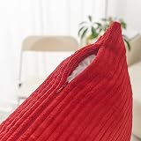 Home Brilliant Red Cushion Cover 65x65 cm Velvet Corduroy 2 Pack view 4