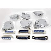Connectors Pro 6 Sets Solder Cup DB25 Male + Plastic Hoods, 25 Pins D-Sub Connector &amp; Hood Set, 12-Pack (6 DB25 Males + 6 Hoods)