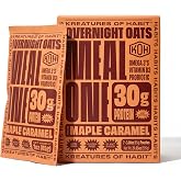 Kreatures of Habit Meal One Overnight Oats, Maple Caramel - 7 Pack | Instant Superfood Protein Meal Replacement | Gluten Free, Dairy Free, 30g of Plant Based Protein, With No Added Sugar
