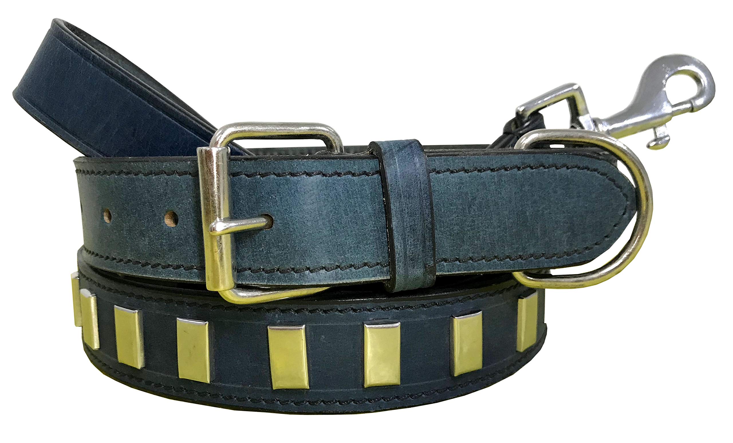 BRADLEY CROMPTON Genuine Leather Matching Pair Dog Collar and Lead Set S — image 1