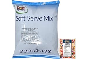 LIARMINOO Raspberry Soft Serve Mix, Lactose Free, Vegan, Gluten Free, 4.6 Pound Bag with By The Cup Rainbow Sprinkles