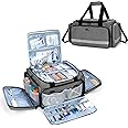 Trunab First Responder Bag Empty, Professional Medical Supplies Bag First Aid Kits Bag with Inner Dividers for Home Health Nurse, Community Care, EMT, EMS, Bag Only, Grey - Patented Design