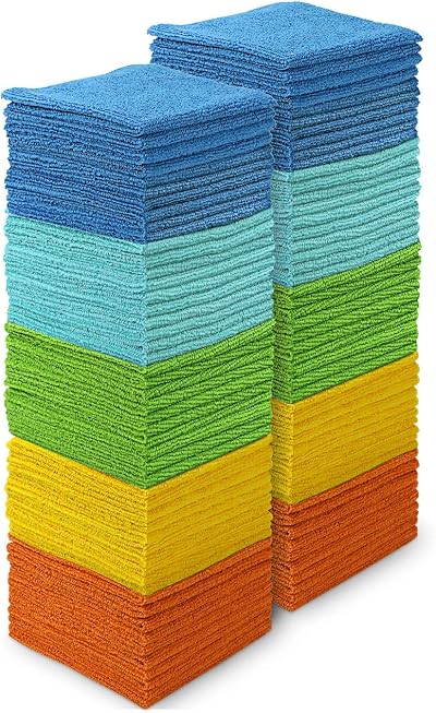AIDEA Microfibre Cloth Pack of 100 30 x 30 cm Reusable Skincare Kitchen Car