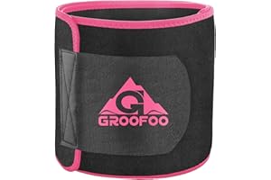 GROOFOO Waist Trimmer Belt, Neoprene Waist Sweat Trainer for Women Men Weight Loss
