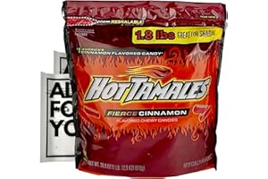 Hot Tamales Candy - Chewy Cinnamon - 1.8 lbs (1 pack) - Bulk Movie Theater Gummy Candy with 2 ALL.FOR.YOU. Branded Resealable Bags