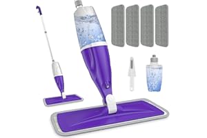 PAPCLEAN Spray Mops for Floor Cleaning Microfiber Floor Mop for Hardwood Floors Wet Dust Mop Flat Mop Floor Cleaner Mop with 4 Washable Pads 440 Ml Refillable Bottle for Wood Floor Tile Laminate Vinyl Kitchen