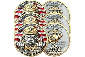 SNKVAUP USMC 250th Anniversary Challenge Coin – Double-Sided Marine Corps 250th Coin, Military Collectible for Veterans, Army Navy Marine Gift for Men