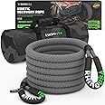 Rhino USA Kinetic Recovery Tow Rope Heavy Duty Offroad Snatch Strap for UTV, ATV, Truck, Car, Tractor - Ultimate Elastic Straps Towing Gear - Backed for Life! (5/8" x 20' Gray)