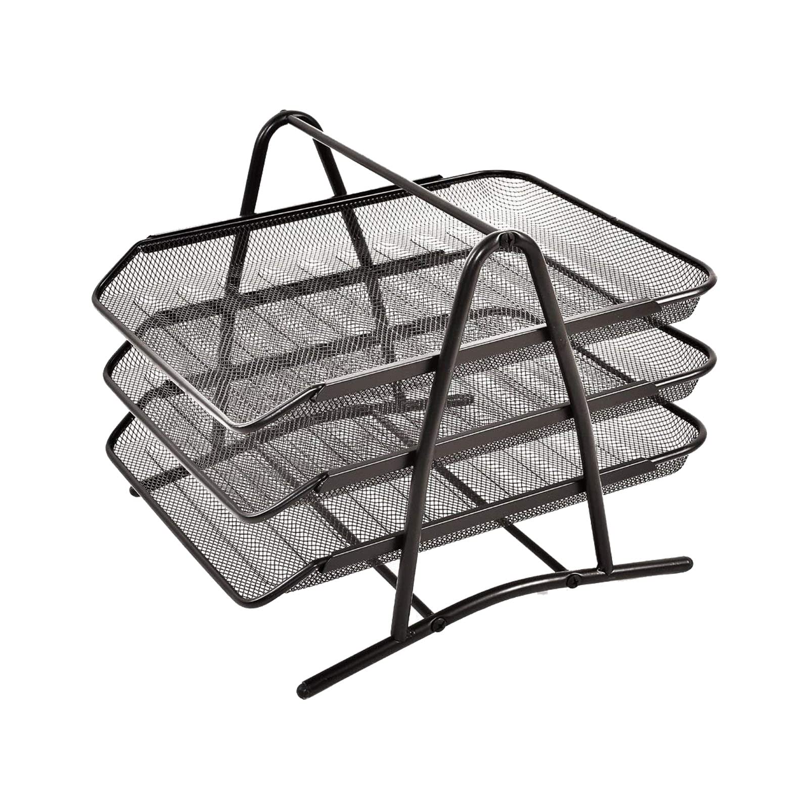 3 Tier Paper Tray Mesh Desk Organizer Office Desktop Document A4 File Desk Tidy Letter Filing Storage