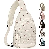 Capolo Sling Bag for Women Men Waterproof Crossbody Bags for Women Trendy Casual Fanny Pack with Convertible Shoulder Strap Chest Bag for Travel Hiking(Corduroy Strawberry, Medium)