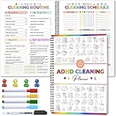 Adhd Cleaning Planner - Reusable Adhd Cleaning and Organizing Planners Adhd Cleaning Planners for Adults Women Tidy Minds ADHD Planner Bundle Cleaning Schedule and Checklist Daily Weekly Monthly 2026